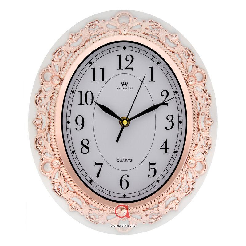Часы настенные Atlantis овал 28,50х24,50см (20шт) - TLD-6932L white**