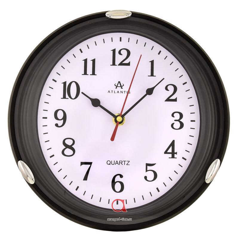 Часы настенные Atlantis круг 23,80х23,90см (20шт) - TLD-6307 black**