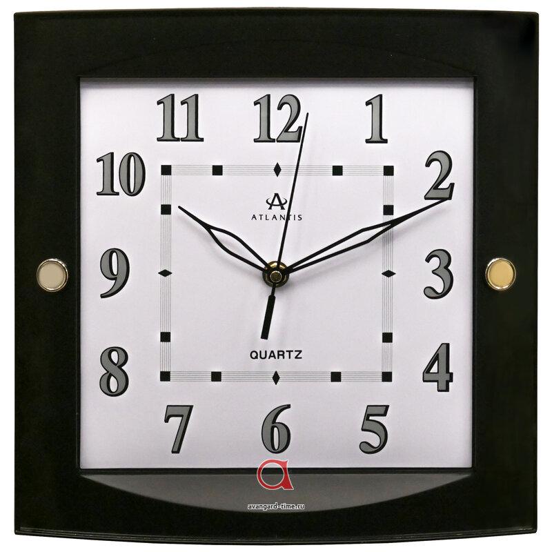 Часы настенные Atlantis квадрат 28,5х28,5см (10шт) - TLD-6360 black**