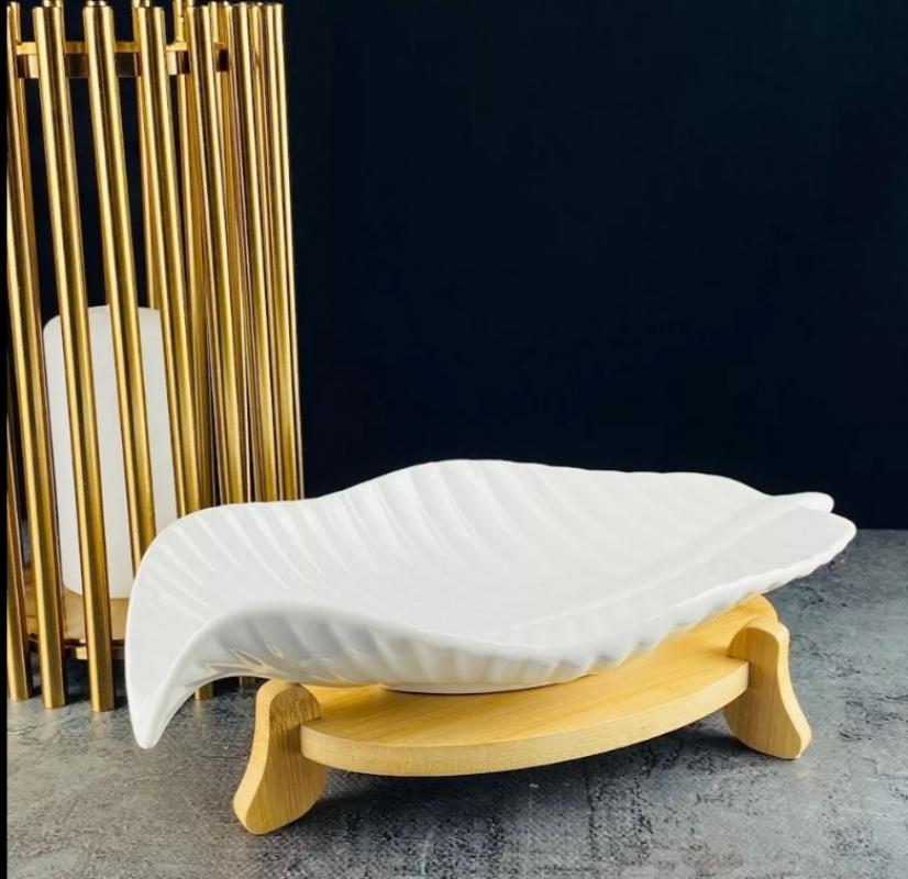 Блюдо фарфор 30,5см Lenardi Bamboo на подст под/уп (18шт) - 140-107