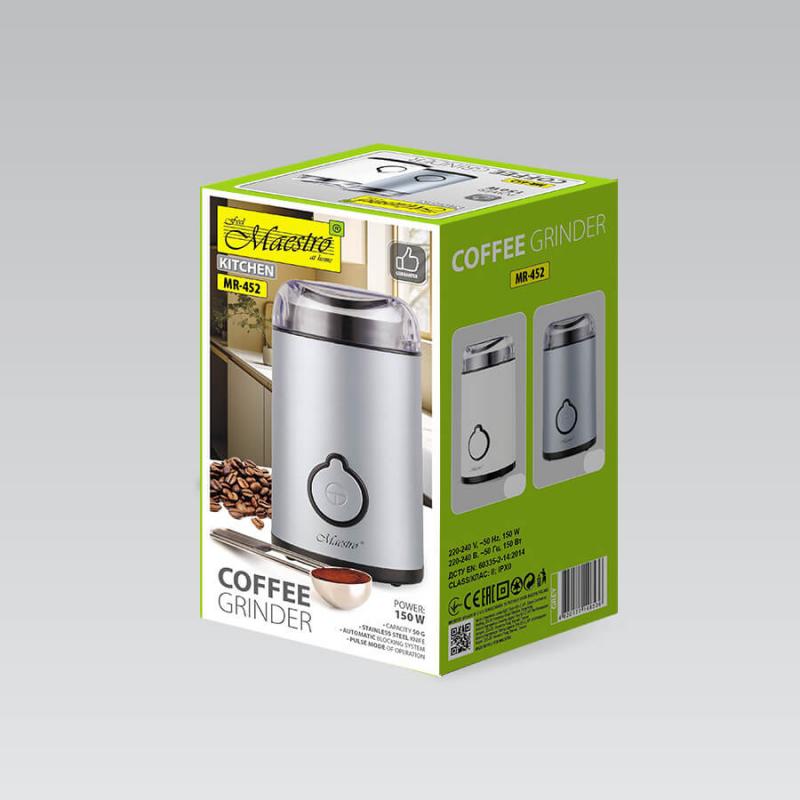 Кофемолка эл 150Вт Maestro Soft touch (12шт) - MR-452-GREY** *