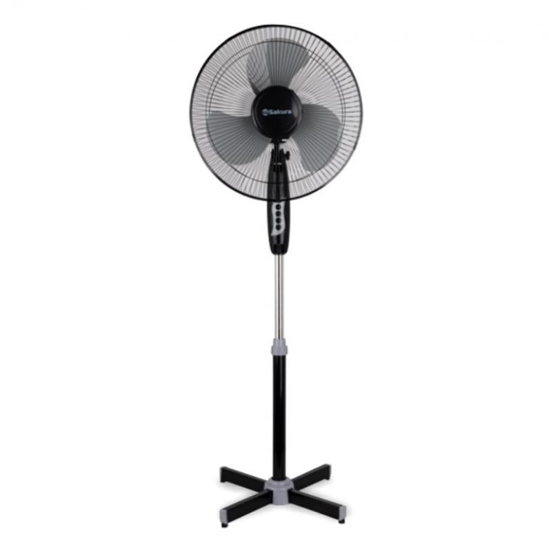 Вентилятор напольный Sakura 40Вт 3 скорости подсвет черно-сер. (2шт) - SA-10BК Продаются по 2шт!!!