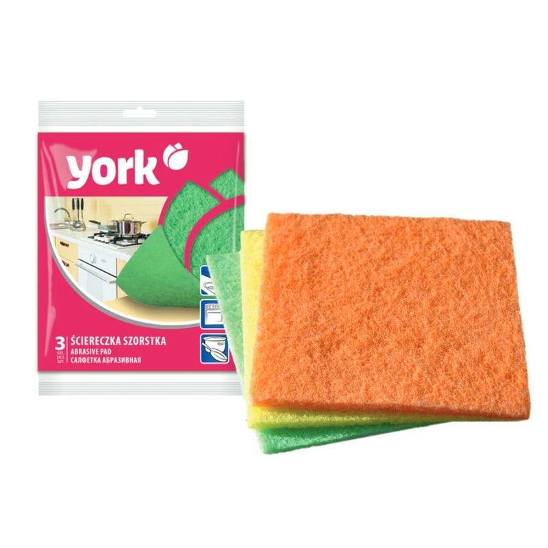 Губки абразивные 3шт 14*13см York (88шт) Беларусь - 032030 (в)