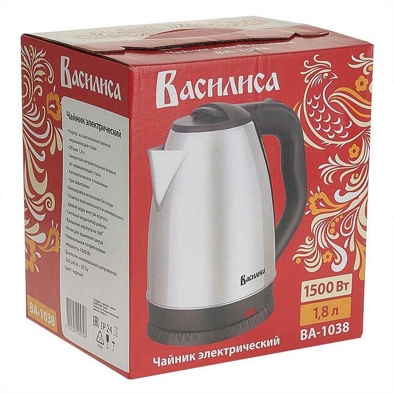 Чайник эл. нерж 1,8л 1500Вт Василиса ВА-1038 (12шт)