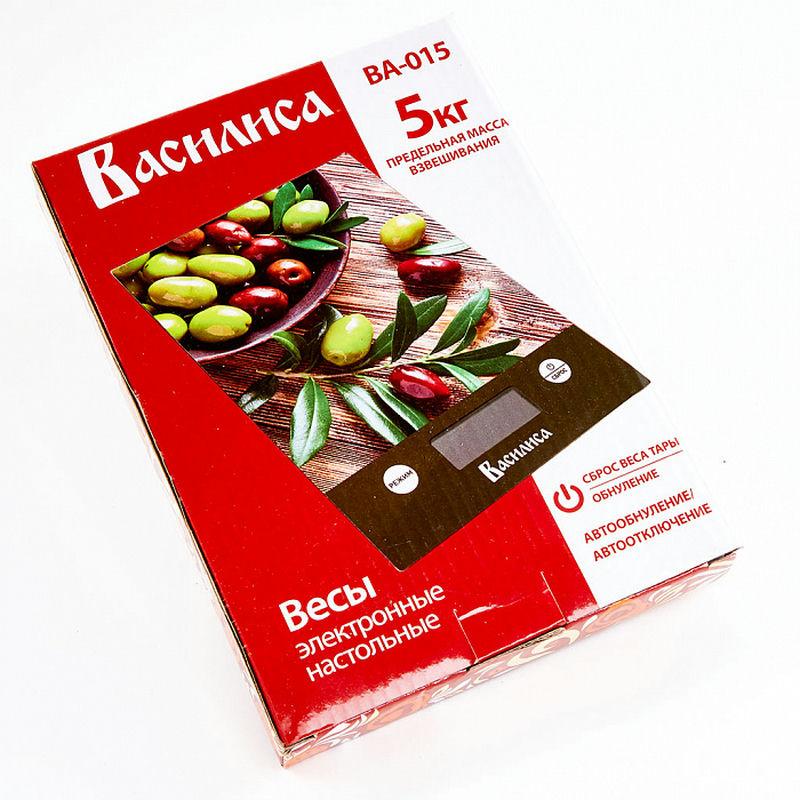 Весы кухонные эл 5кг Василиса Оливки стекло (24шт) - ВА-015