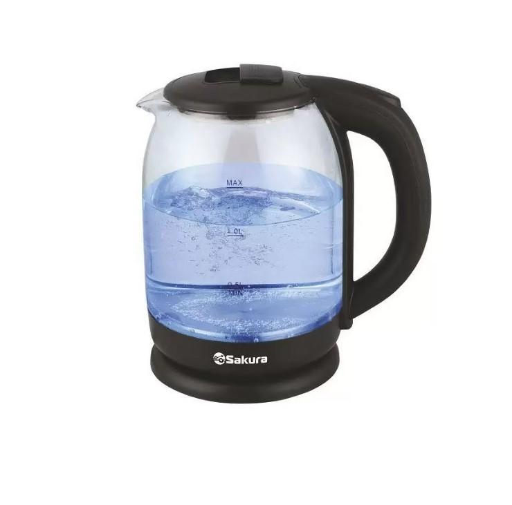 Чайник эл стекло 1,8л 1800Вт точечн.подсвет Super Promo черн. (12шт) - HP-2709SРBK