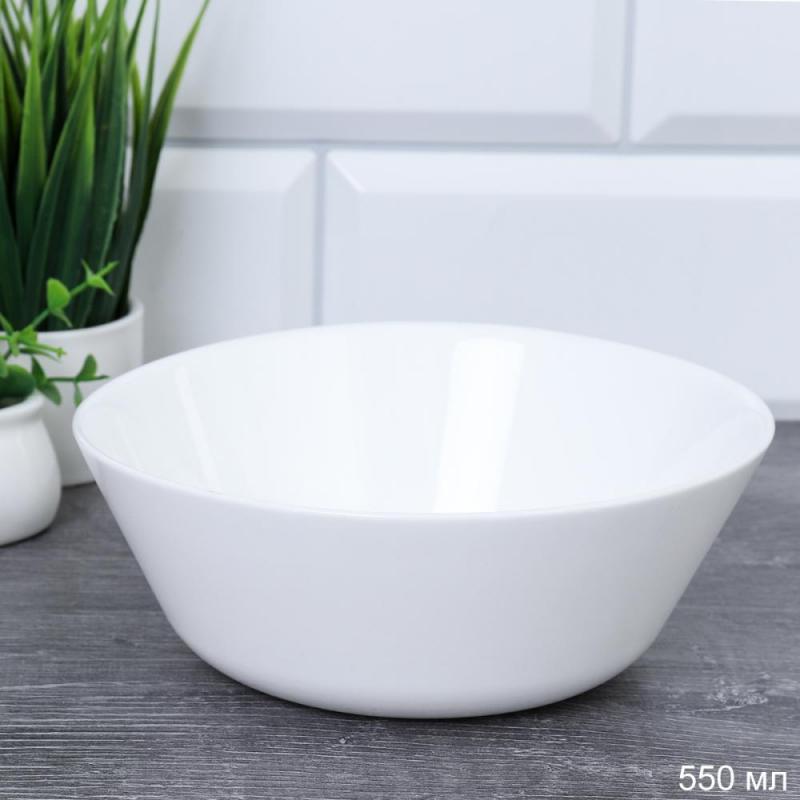 Салатник стеклокерам 550мл 15,5см Евро FLMLW60 (white) (6/48шт) - 724034