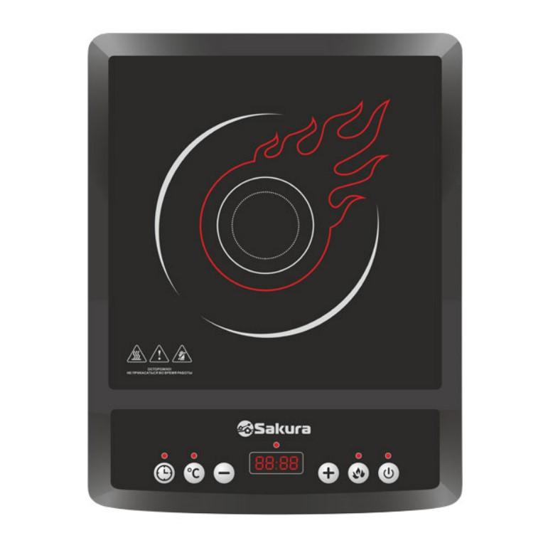 Плитка индукционная 1 конф 2000Вт Sakura регулир отсрочка автоткл (6шт) - SA-7152RF