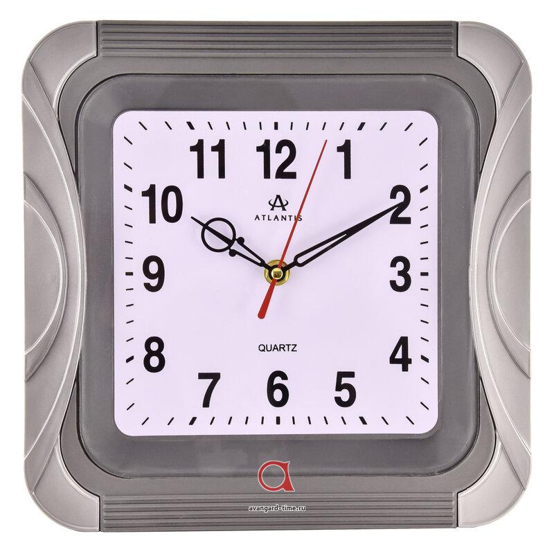 Часы настенные Atlantis квадрат 25,5х25,5см TLD-6085 gray**