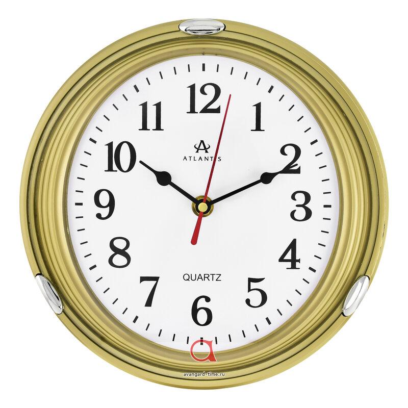 Часы настенные Atlantis круг 23,80х23,90см (20шт) - TLD-6307 gold**