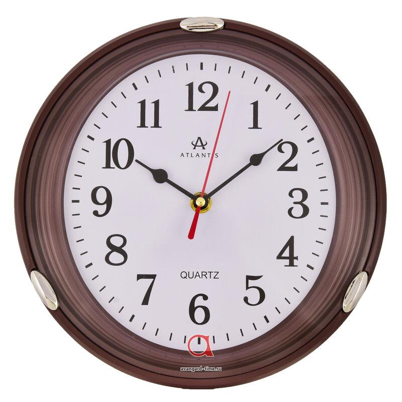 Часы настенные Atlantis круг 23,80х23,90см (20шт) - TLD-6307 brown**