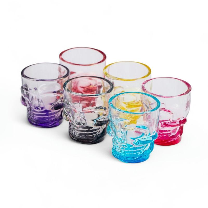 Набор стопок стекло 6 пред 50мл Skull Colors (8шт) - GL001