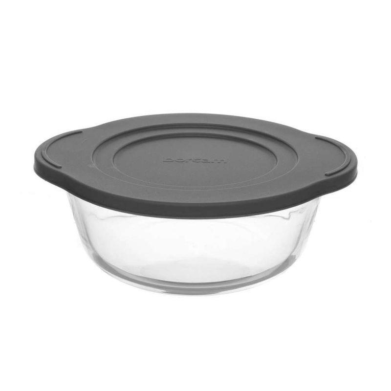 Форма д/запекания стекло 840мл 19*16*6см c/кр сер круг (4шт) - 59133GREY