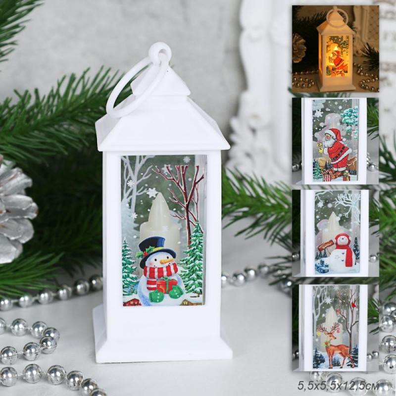 Фонарь светодиодный 13см новогодний белый JSFD02white (12шт) - 736098