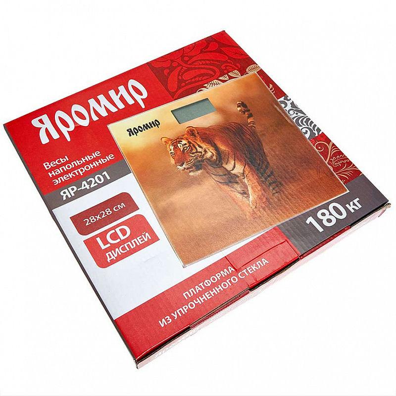 Весы напольные эл 180кг Яромир Тигр (10шт) - ЯР-4201