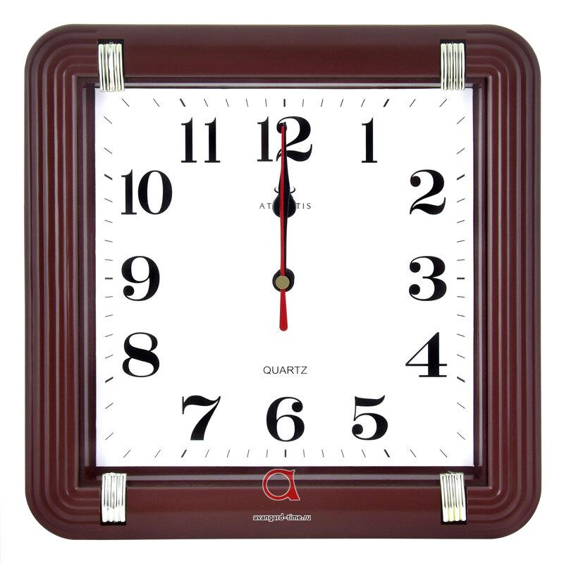 Часы настенные Atlantis квадрат 23х23см 695 brown**