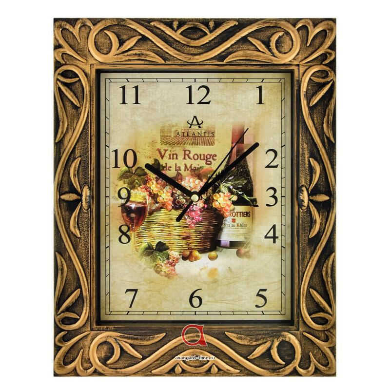 Часы настенные Atlantis прямоугольные 30.6х23,8см GD-8569А antigue gold**