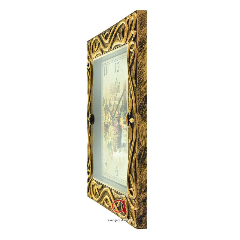 Часы настенные Atlantis прямоугольные 30.6х23,8см GD-8569А antigue gold**