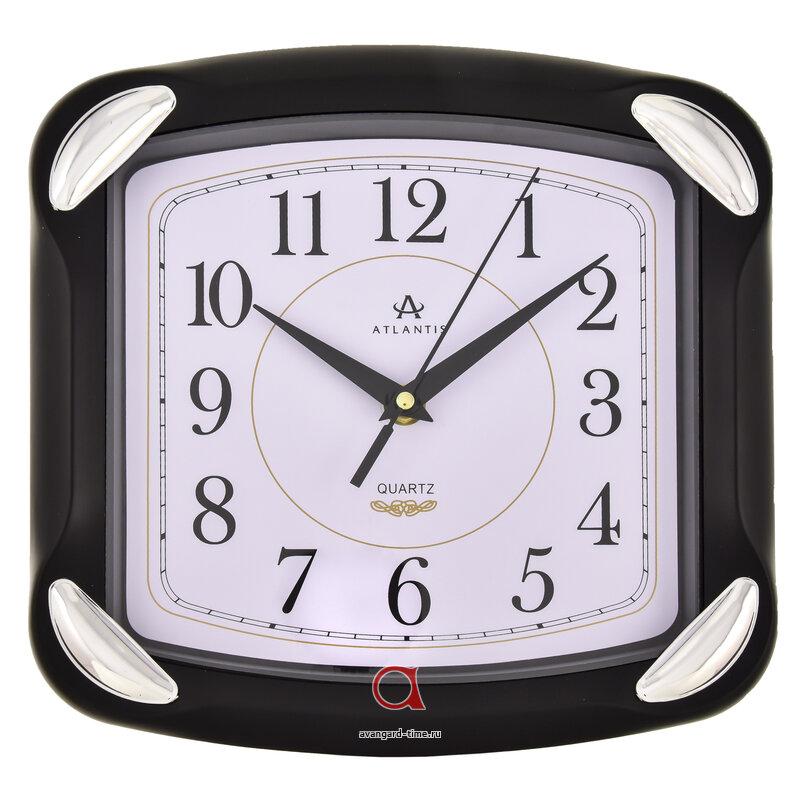 Часы настенные Atlantis прямоугольные 24х24,1см TLD-6035 black** (SSS)
