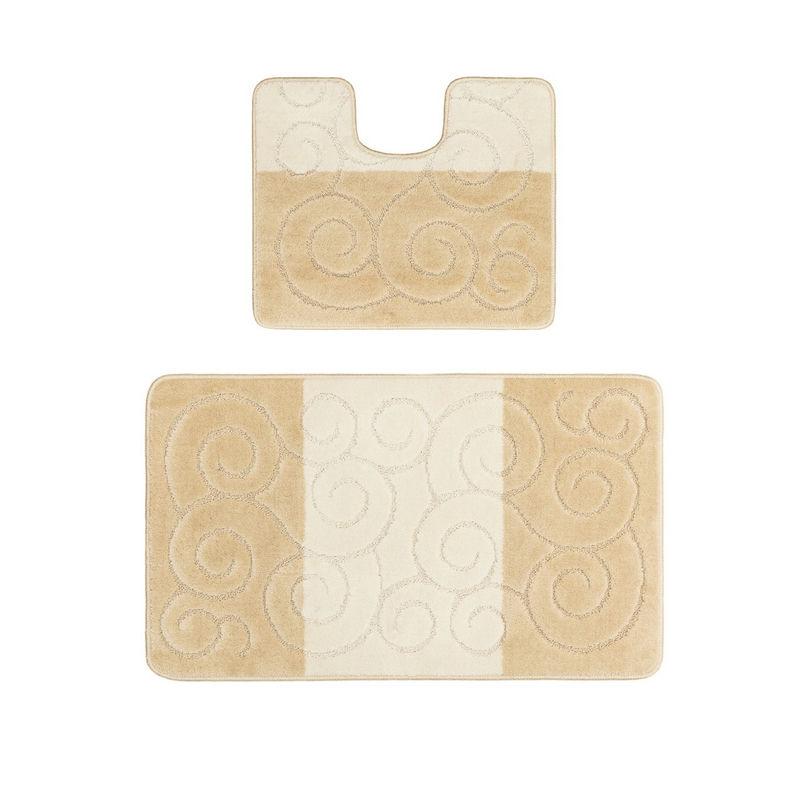 Набор ковриков д/ванной 60*100+50*60см Confetti Maximus Sariye Beige (2шт) - 2540 **