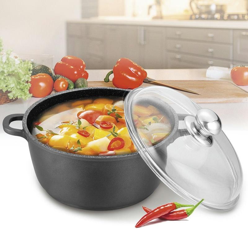 Кастрюля АП 4л стекл/кр Maestro Cast (8шт) - MR-4624C (н)