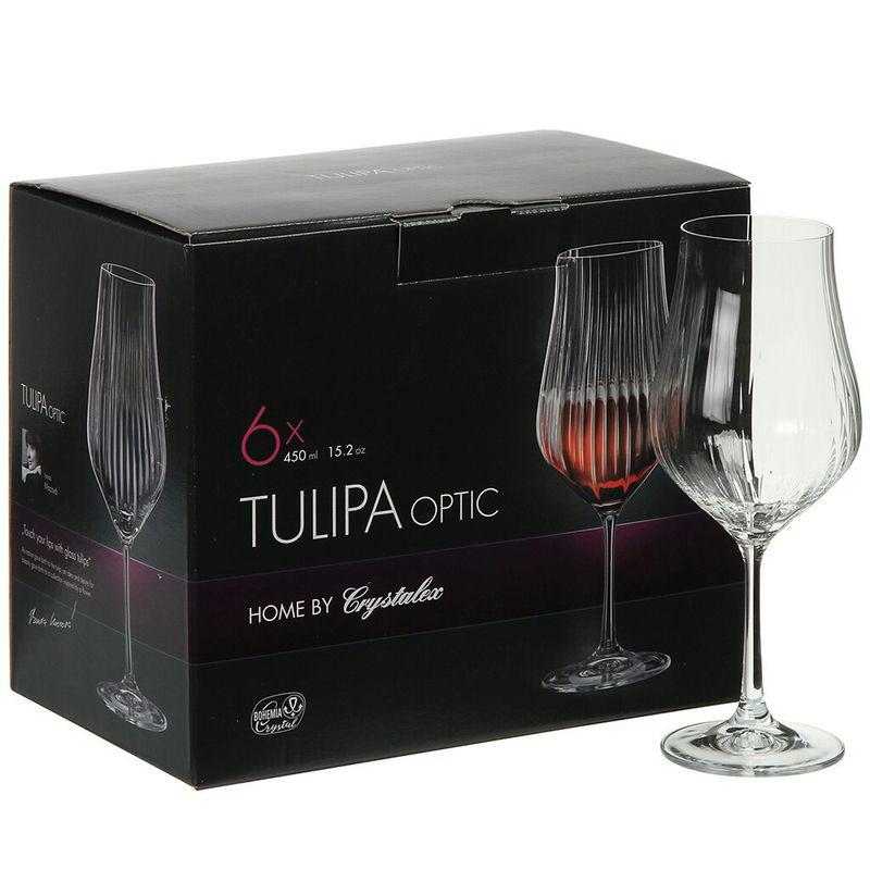 Набор бокалов д/вина 6 пред 450мл Tulipa Optic (8шт) - CR450101TO