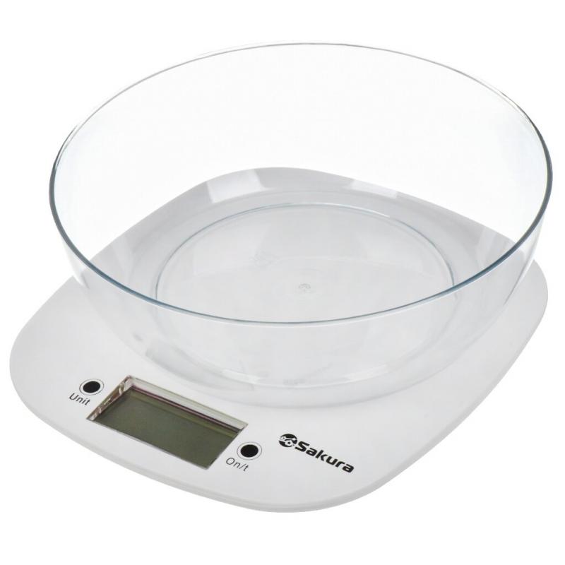 Весы кухонные эл 7кг Sakura с чашей 1,5л (8шт) - SA-6078W