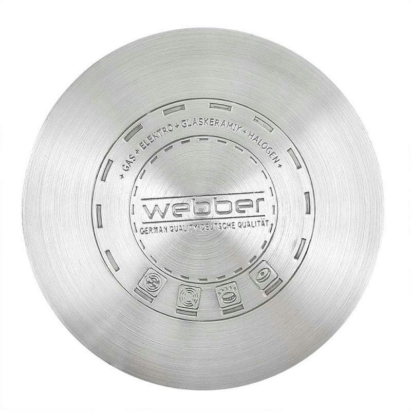 Кастрюля нерж 5,8л Webber стекл/кр 24см (8шт) - BE-159/2