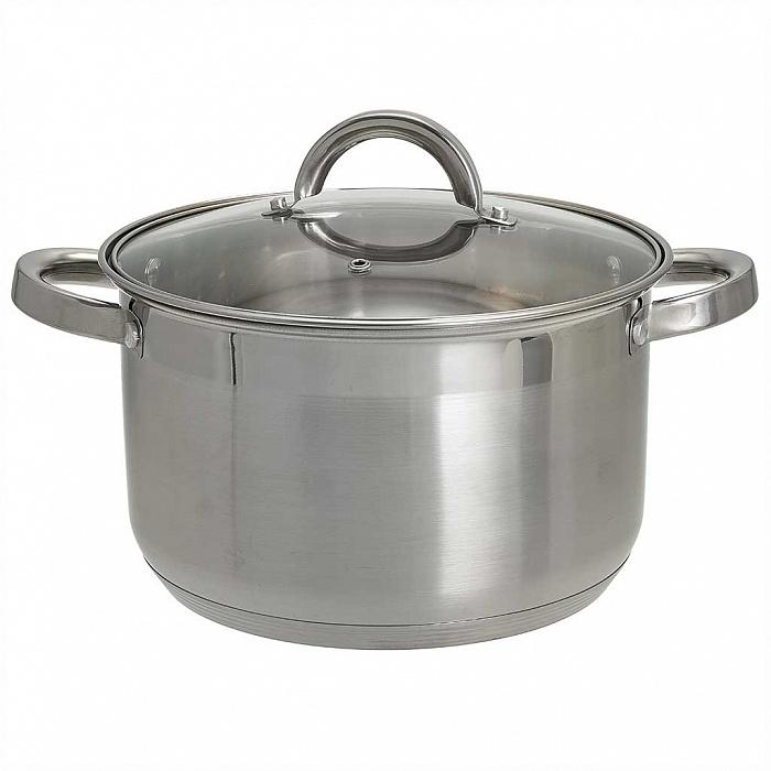 Кастрюля нерж 5,2л Webber Standart 22см стекл/кр 5-слойное дно индукция (6шт) - BE-113/2