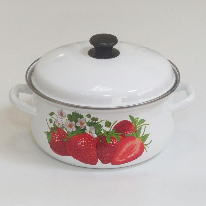 Кастрюля эмаль 1,5л сфер с рис СА бел. (6шт) - 61904-082/6 (705067)
