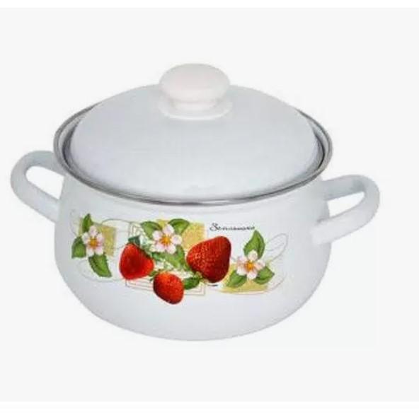 Кастрюля эмаль 2л сфер с рис бел. - 61904-102/6-У4 (703664)