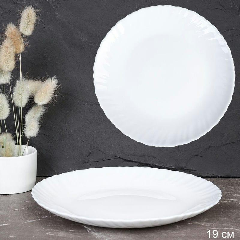 Тарелка стеклокерам 19см Классика LHP-75 бел. (72шт) - 653685