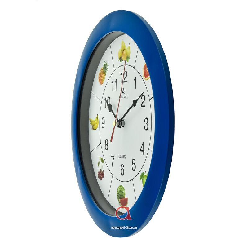 Часы настенные Atlantis круг 24см с рис 5410 blue** (в)