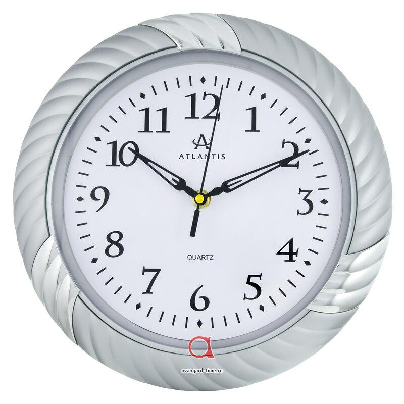 Часы настенные Atlantis круг 27см GD-8301 silver**