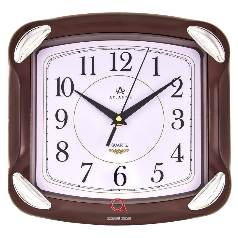 Часы настенные Atlantis прямоугольные 24х24,1см TLD-6035 brown**
