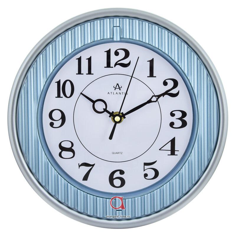 Часы настенные Atlantis круг 25,3см - TLD-6909 blue**