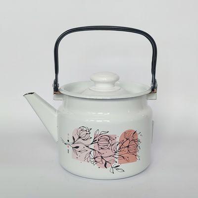 Чайник эмаль 2л с рис Белые точки White dots карамельно-роз (6шт) - С2710П2/8КррРч (в)