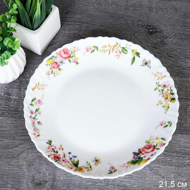 Тарелка стеклокерам 22см Ситец LHP-85 (7277) (48шт) - 727805