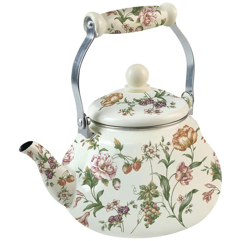 Чайник эмаль 2,4л индукция Bouquet под/уп (12шт) - Z-4511