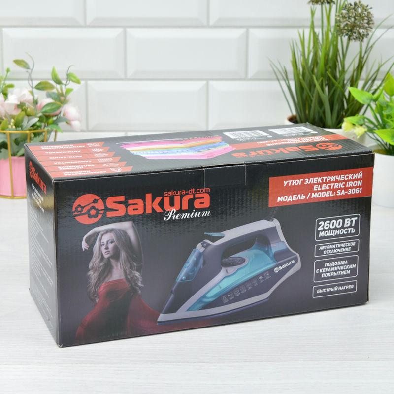 Утюг керам. покрытие 2600Вт Автоотключение отпаривание самоочистка Premium Sakura - SA-3061CG