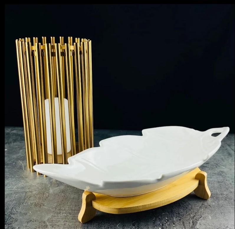 Блюдо фарфор 42см Lenardi Bamboo на подст под/уп (16шт) - 140-105