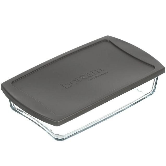 Форма д/запекания стекло 1,3л 26*15*5см Боркам с/кр черн. (4шт) - 59864BLACK