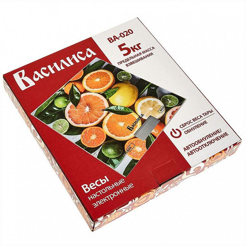 Весы кухонные эл 5кг Василиса Цитрусовый микс (12шт) - ВА-020
