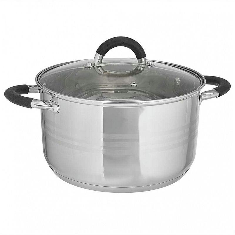 Кастрюля нерж 5л Webber Master стекл/кр 22см 5-слойное дно индукция (6шт) - BE-198/2