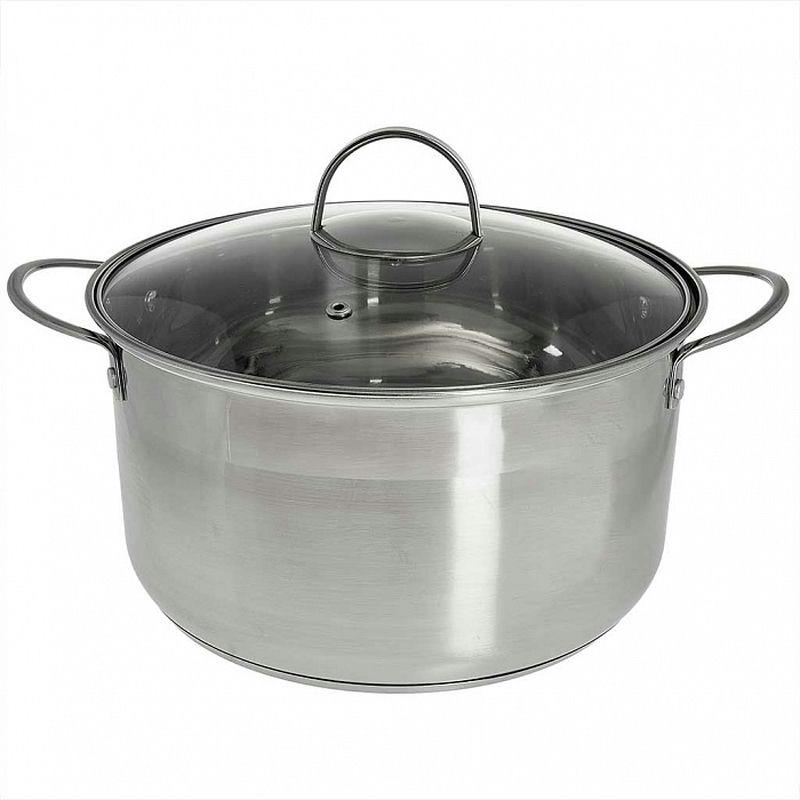 Кастрюля нерж 6,1л Webber Premium 24см стекл/кр капсул/дно индукция (6шт) - BE-350/2