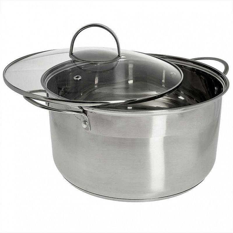 Кастрюля нерж 6,1л Webber Premium 24см стекл/кр капсул/дно индукция (6шт) - BE-350/2