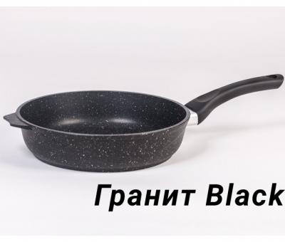 Сковорода АП д28см глуб с/руч Гранит черный (10шт) - 28802