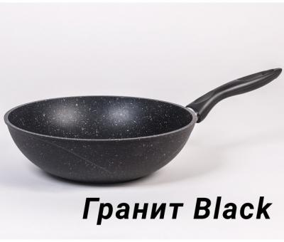 Сковорода WOK АП д28см глуб с/руч Гранит черный (10шт) - 78802