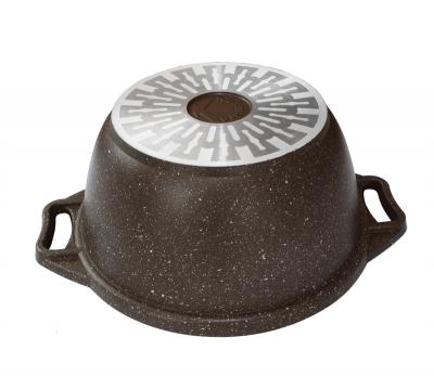 Кастрюля АП 4л стекл/кр Мраморная Индукция кофейн. мрамор (3шт) - кмки42а (в)