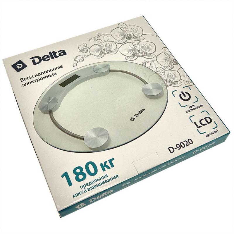 Весы напольные эл 180кг Delta д28см (10шт) - D-9020